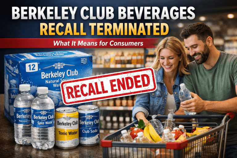 Berkeley Club Beverages Recall Terminated