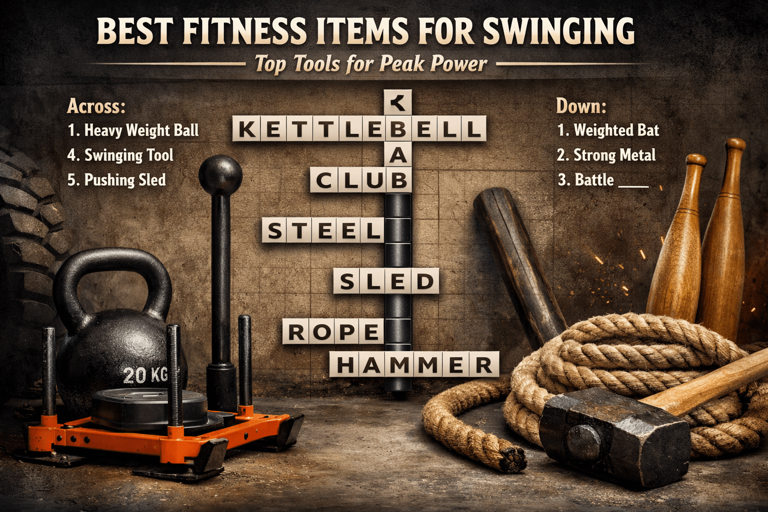 Fitness Items for Swinging Crossword Clue