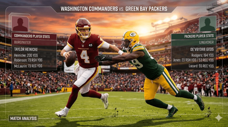 Washington Commanders vs Green Bay Packers Match Player Stats