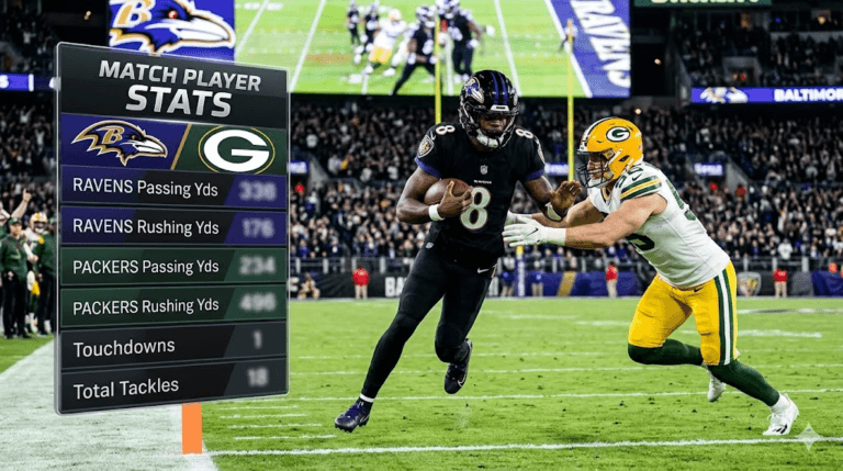 Baltimore Ravens vs Green Bay Packers Match Player Stats