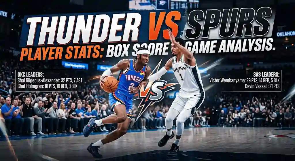 oklahoma city thunder vs san antonio spurs match player stats