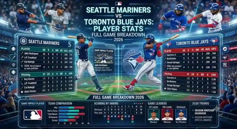 seattle mariners vs toronto blue jays match player stats